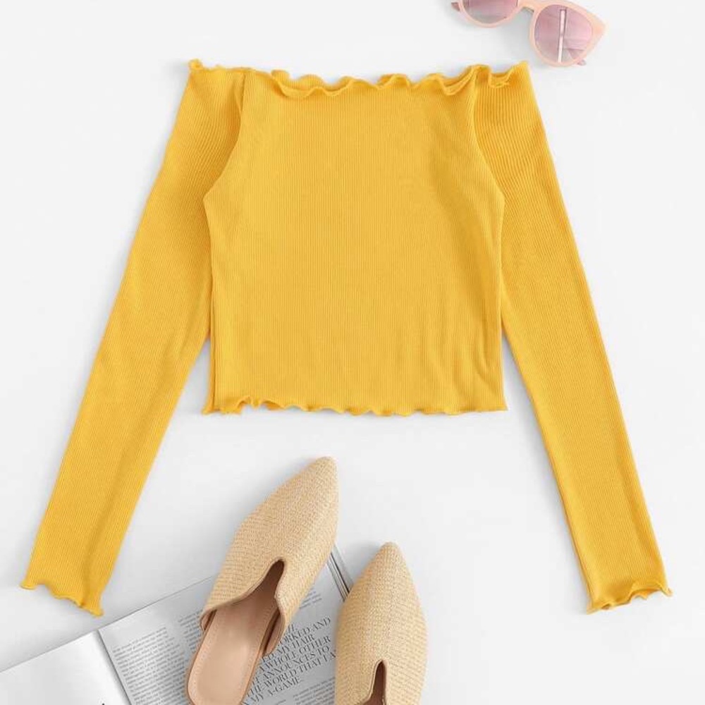 Frill striped top
